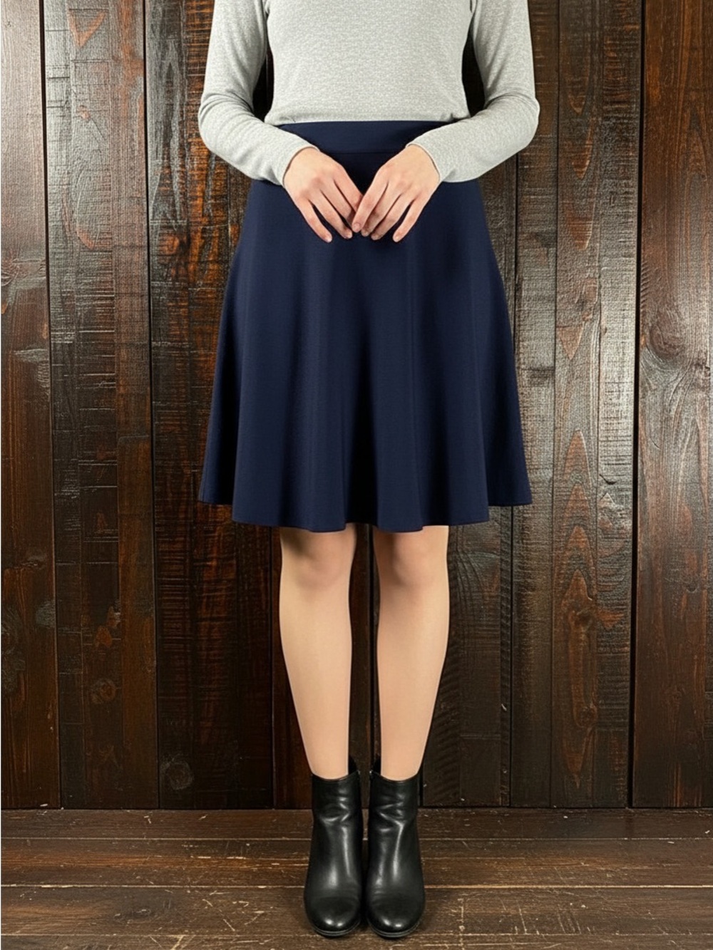 CAbi Dame Navy A-Line Skirt - Medium
